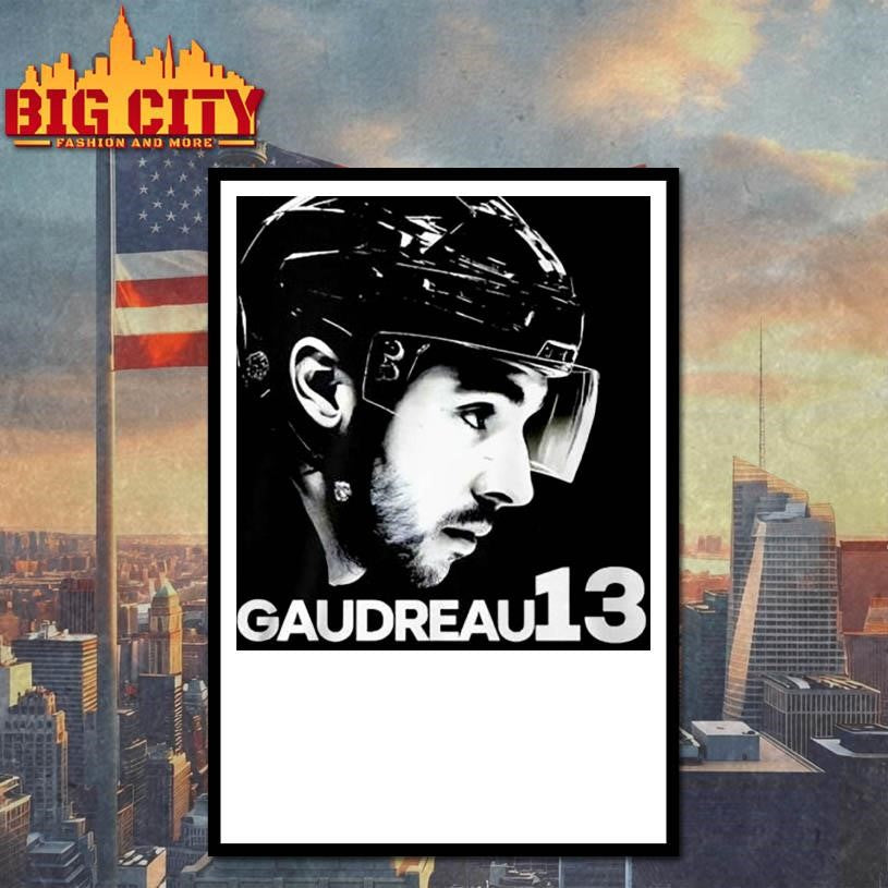 Cole Sillinger Walking The Blue Carpet Wearing A Johnny Gaudreau 13 2025 New Shirt