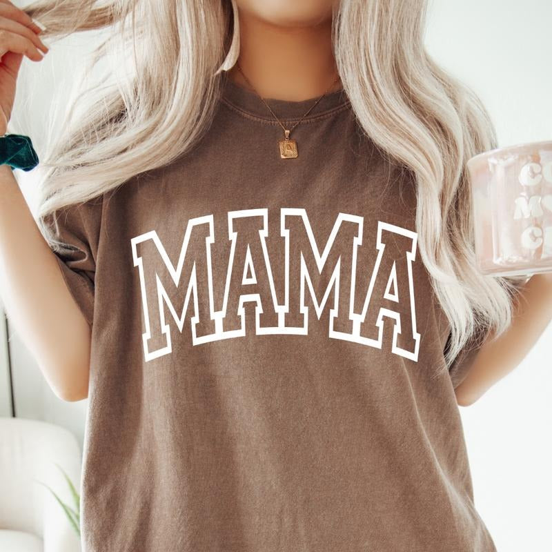 Comfort Colors Shirt, Mama Shirt, Mom Shirt, Gift For Mom, Mother's Day Shirt, Mother's Day Gift, Comfort Colors Mama, New Mom, Trendy Mom Cotton Fabric Top Womenswear