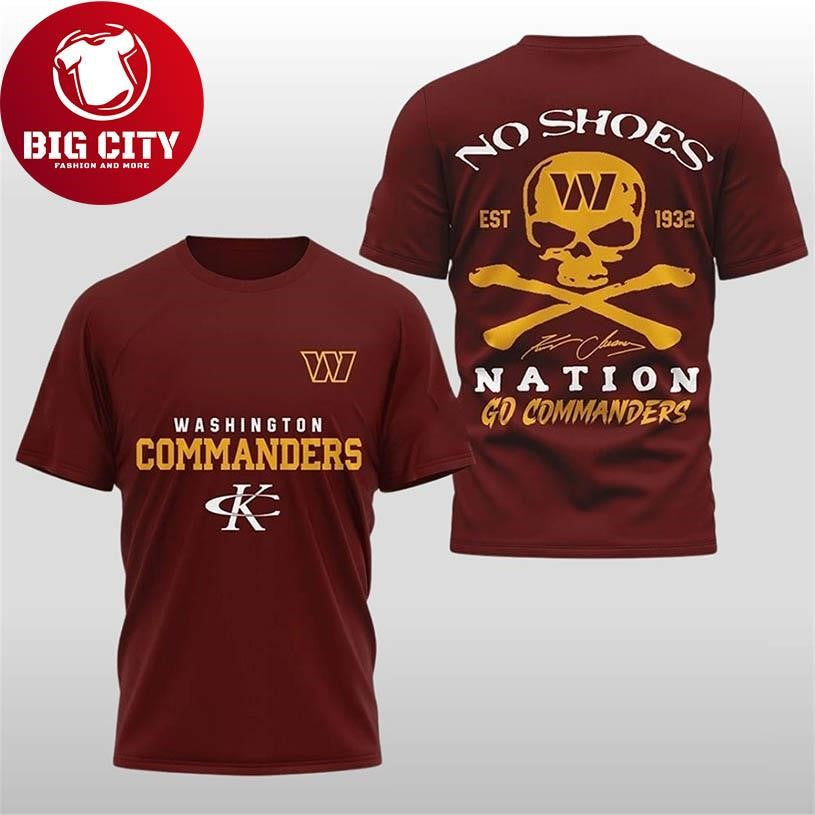 Commanders Kenny Chesney No Shoes Nation 2025 Two Sided Shirt