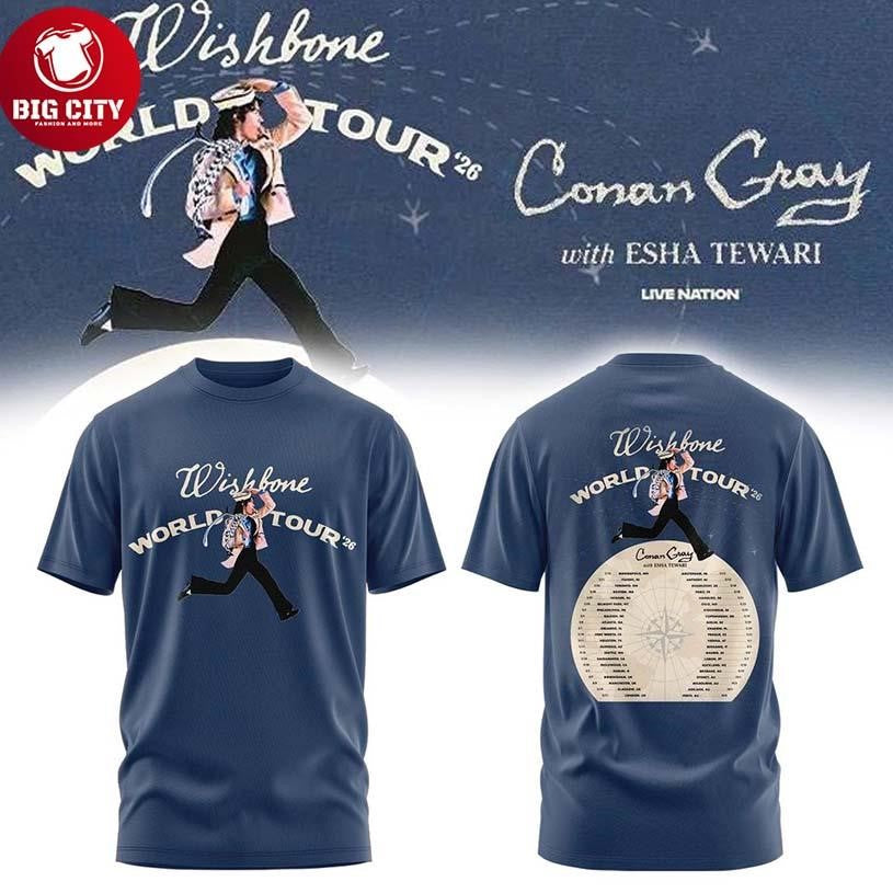 Conan Gray Wishbone World Tour 2026 With Esha Tewari Two Sided Shirt