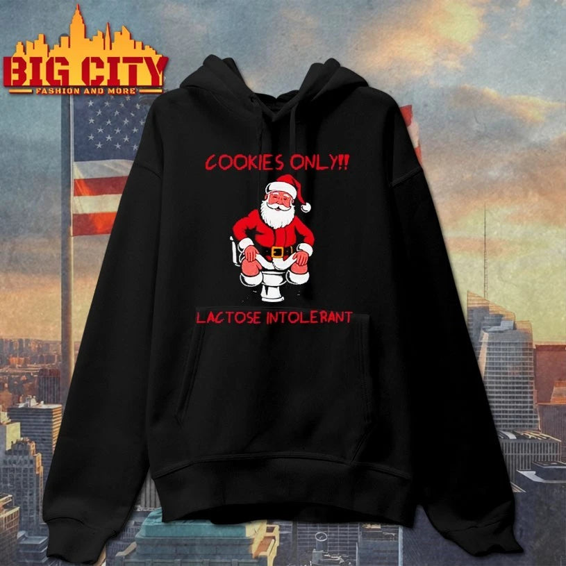 Cookies only Santa Toilet lactose intolerant christmas shirt