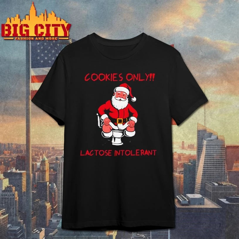 Cookies only Santa Toilet lactose intolerant christmas shirt
