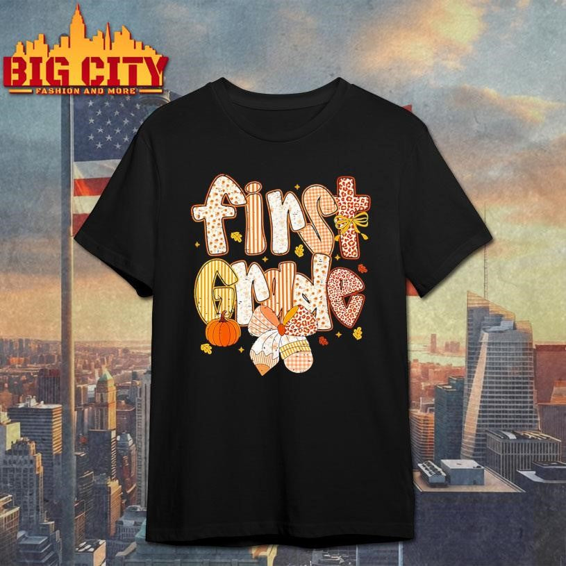 Coquette Bow Pencil Fall First Grade Teacher School Autumn Shirt
