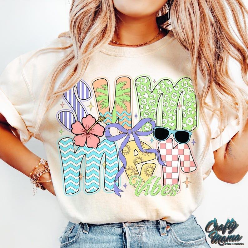Coquette Summer Vibes t-shirt, Preppy Summer tshirt, Retro Beach tshirt, Retro Beach Shirt, Summer Vibes Shirt, Sublimation sweatshirt, Trendy Summer, tshirt trend