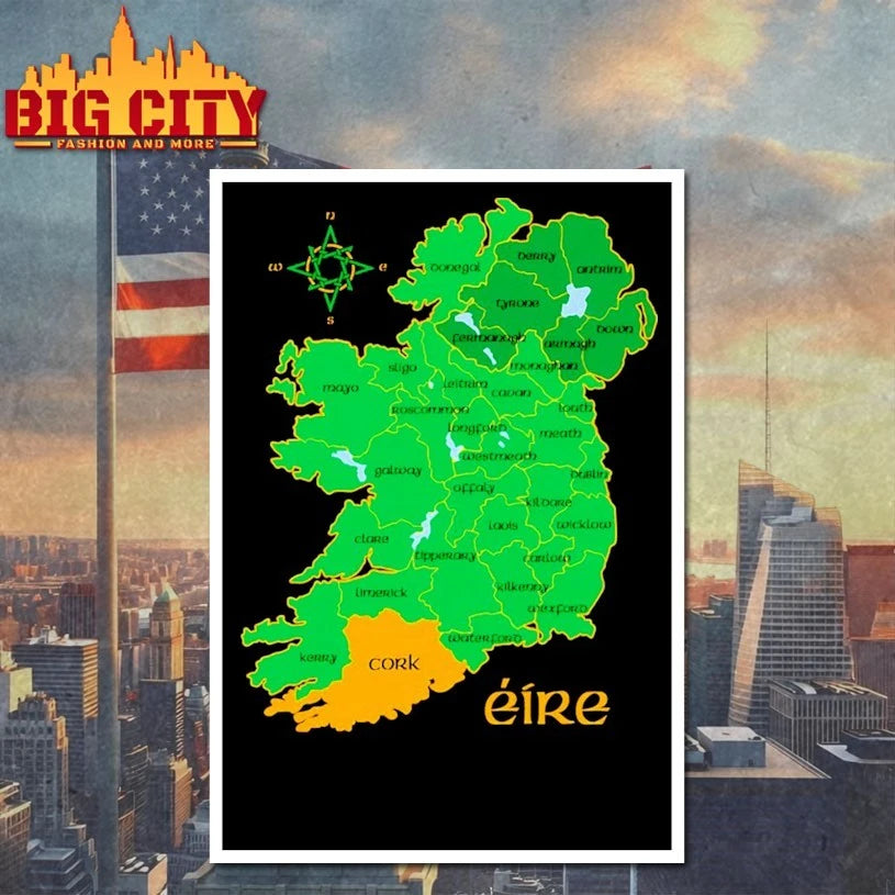 Cork Ireland County Map Eire Irish Travel Celtic’ Apron shirt