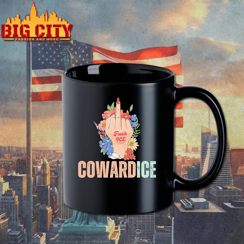 Cowardice Fuck ICE Middle Finger Shirt
