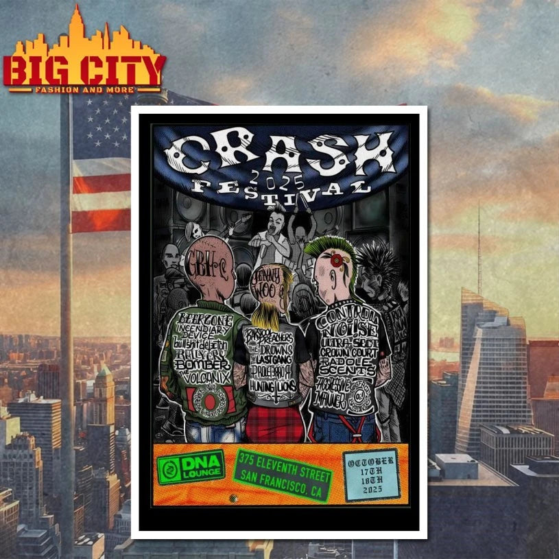 Crash Festival San Francisco Shows On Oct 17-18 2025 Poster Shirt