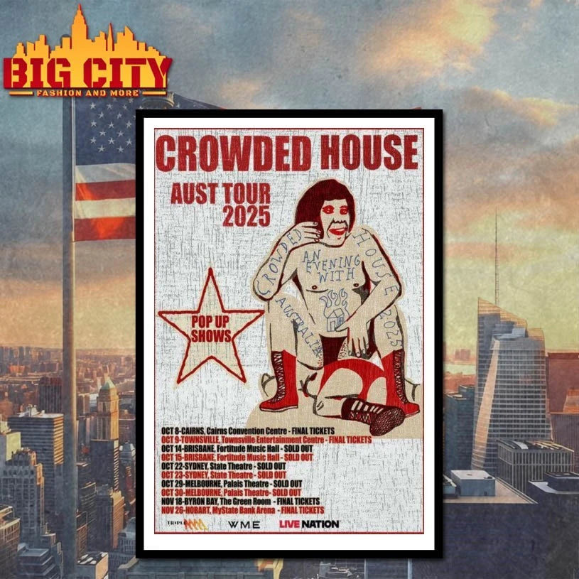Crowded House 2025 Australia Show Poster shirt