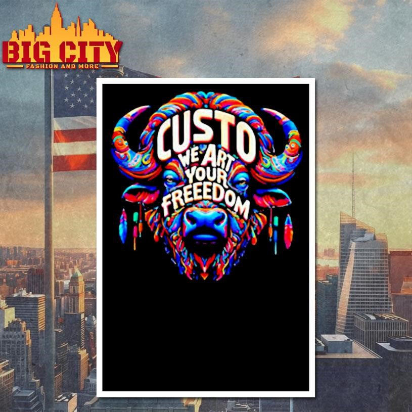 Custo We Art Your Freedom Colorful Buffalo Shirt