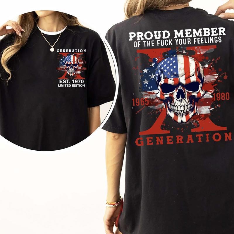 Custom Generation X Collection Shirt, Custom Year Of Birth Shirt, The True Fafo Gen X New Version Two Side Shirt Xmas Gen X- 100% Cotton Menswear