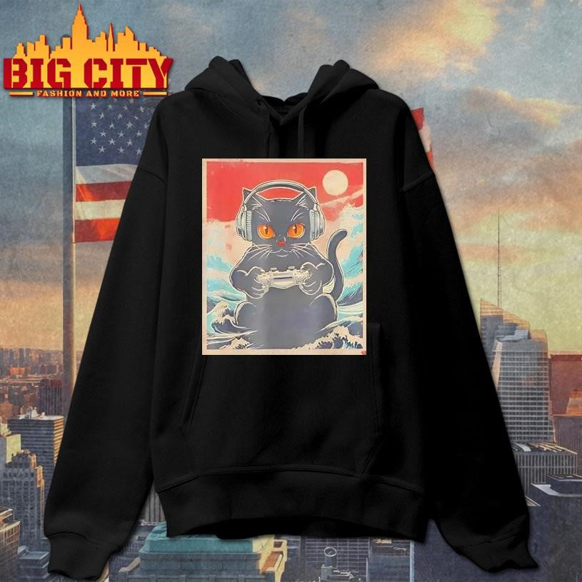 Cute Anime Gamer Kawaii Cat Japanese Gaming Shirt