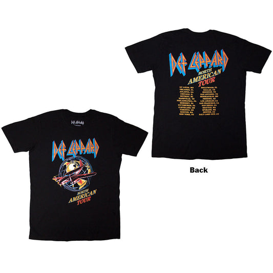Def Leppard T-Shirt: North American Tour (Black) (Back Print)