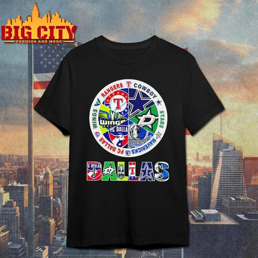 Dak Prescott Dallas Sports Teams Rangers Cowboys Stars Mavericks Wings Fc Dallas 2025 New Shirt