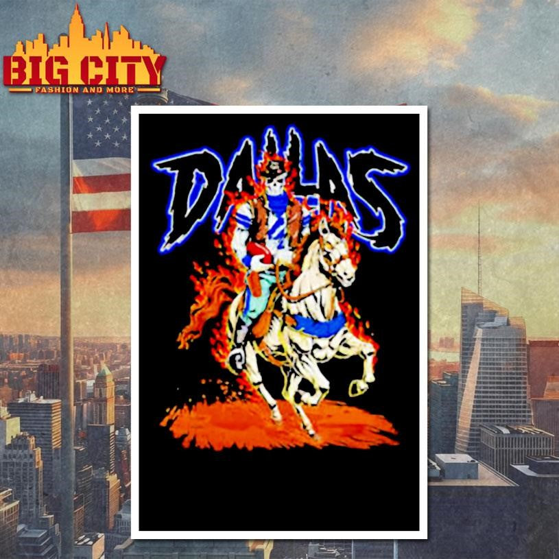 Dallas Cowboys Skeleton Cowboy Riding A Horse Shirt