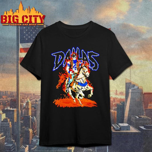 Dallas Cowboys Skeleton Cowboy Riding A Horse Shirt
