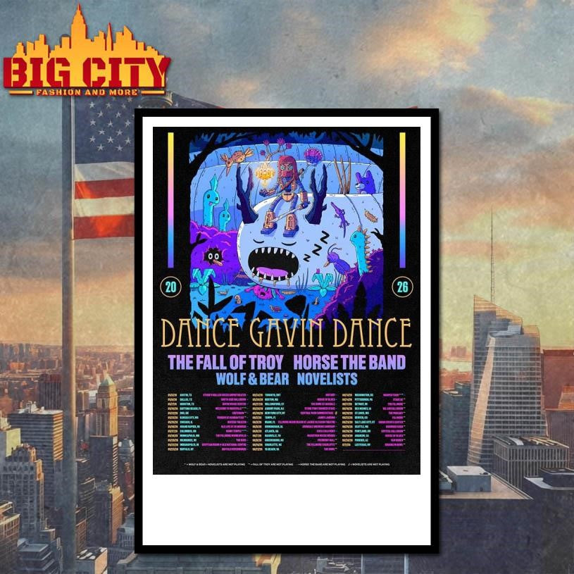 Dance Gavin Dance Summer North America Tour 2026 Schedule Dates Home Decor Poster Shirt