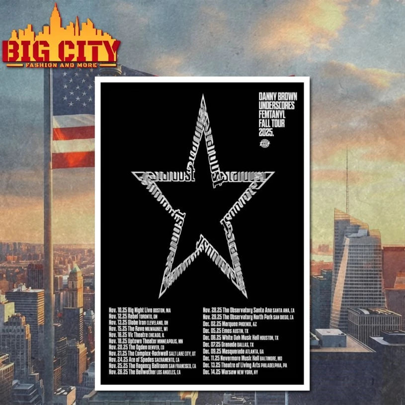 Danny Brown Tour 2025 Poster shirts
