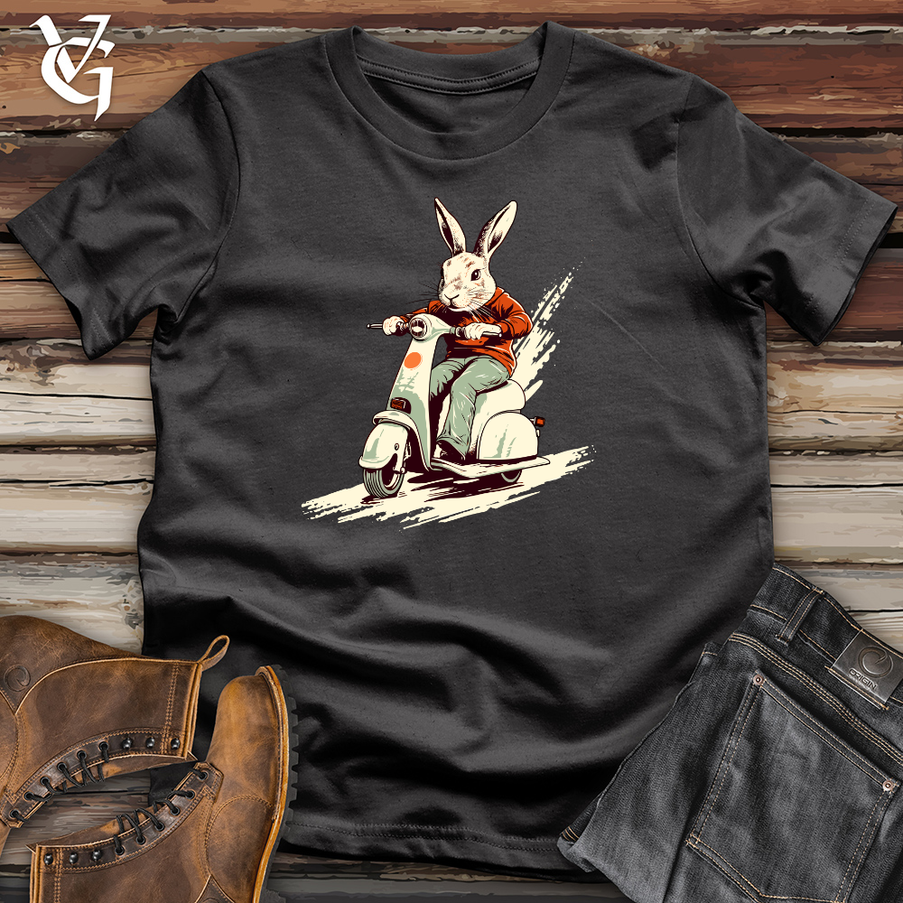 Retro Scooting Rabbit Cotton Tee