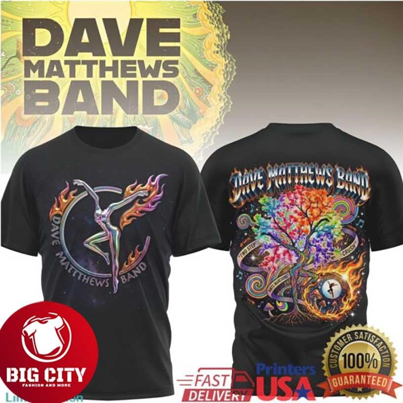 Dave Matthews Band Rainbow Tree of Life Fire Dancer Two Sided Shirt