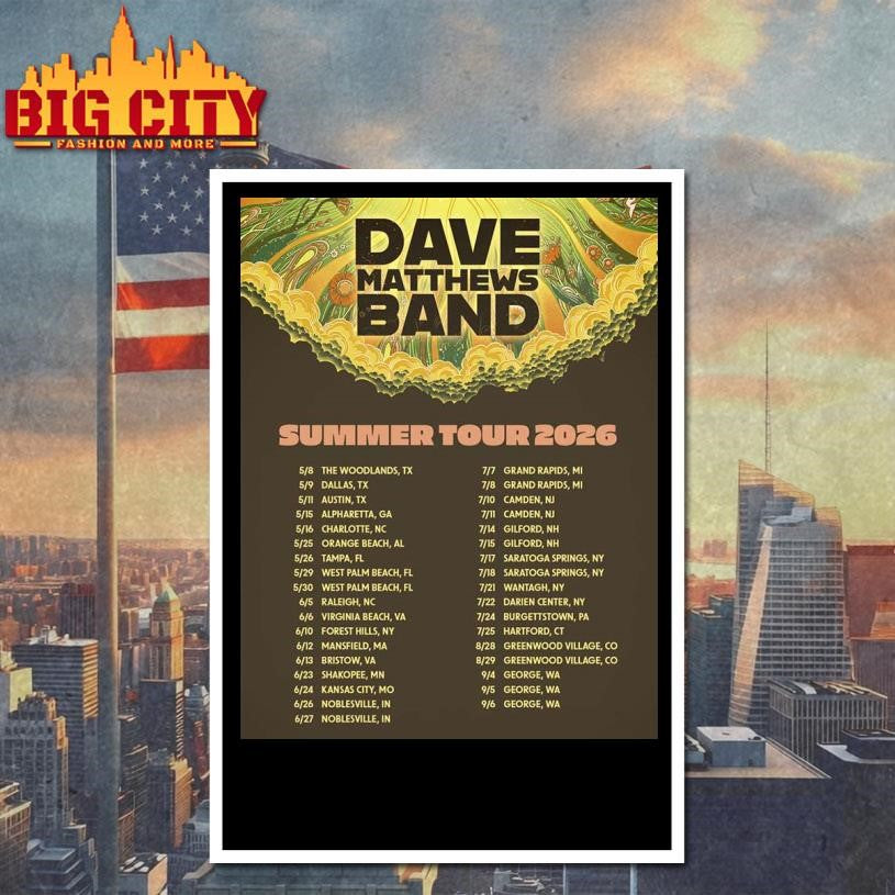 Dave Matthews Band Summer Tour 2026 North America Schedule Dates Wall Decor Poster Shirt
