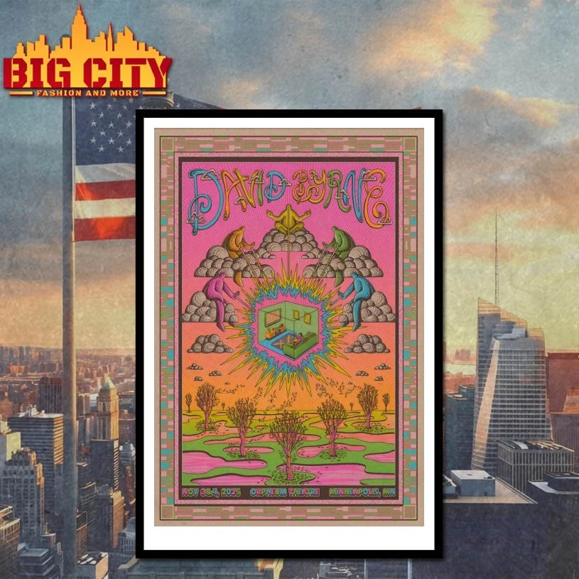 David Byrne Orpheum Theatre Minneapolis MN November 3-4 2025 Poster shirt