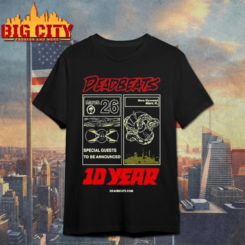 Deadbeats Mana Wynwood Miami, Fl March 26 2026 Concert Shirt