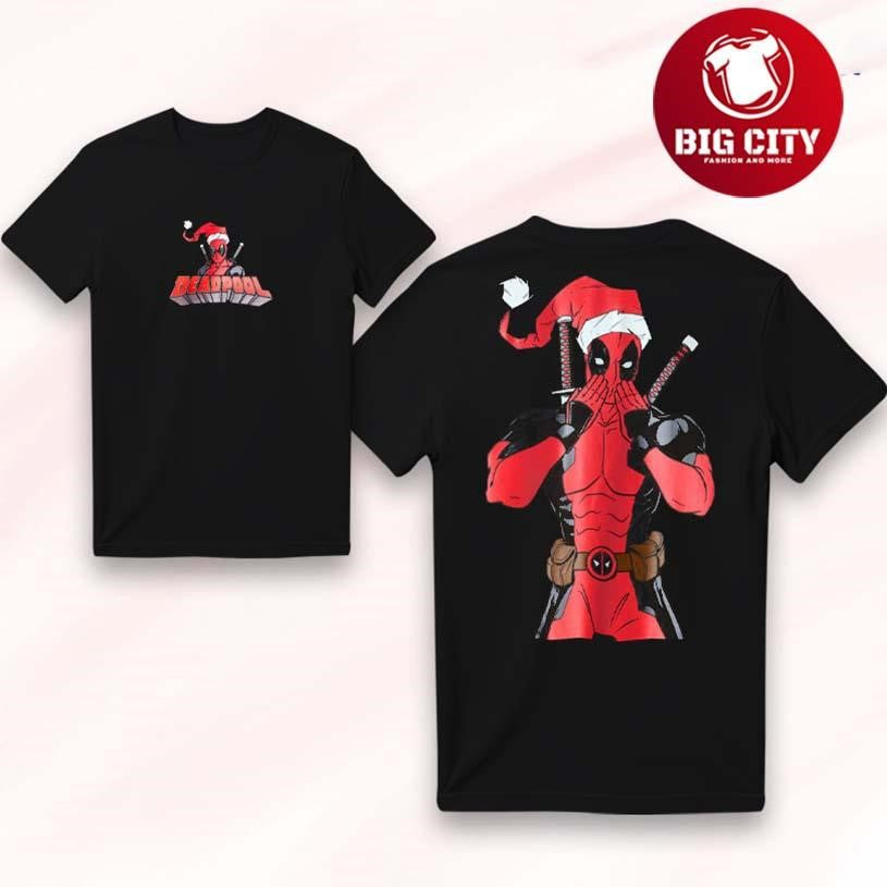 Deadpool Christmas Graphic Print Two Sided Shirt