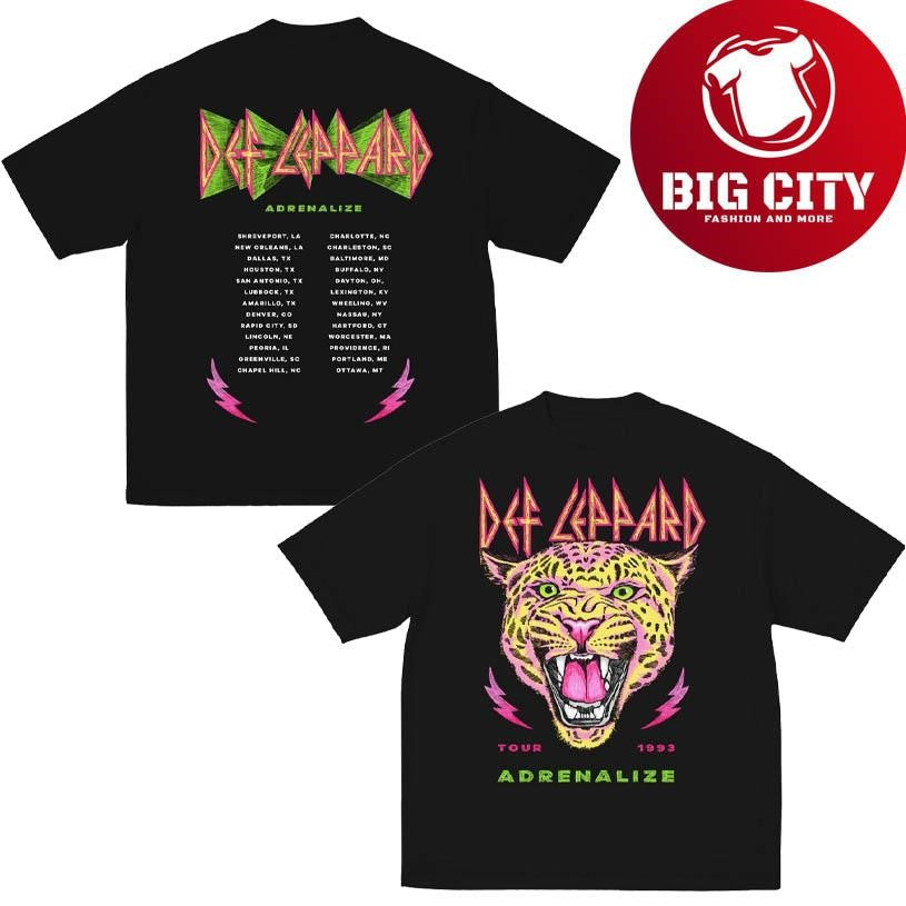 Def Leppard Adrenalize Tour 2025 Two Sided Shirt