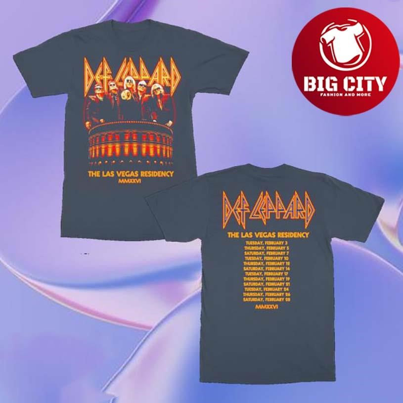 Def Leppard Photo Residency 2026 Two Sided Shirt