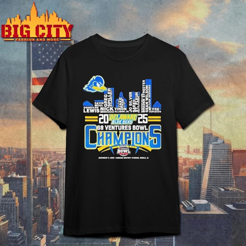 Delaware Blue Hens 2025 68 Ventures Bowl Champions City Skylines Shirt