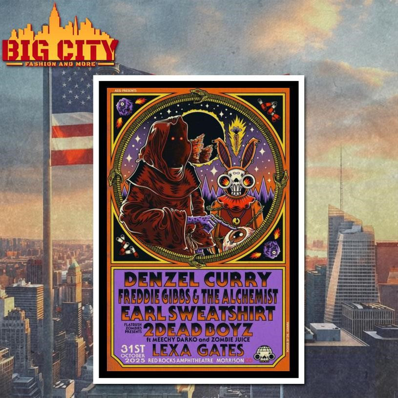 Denzel Curry Red Rocks Amphitheatre October 31st 2025 Poster Shirt