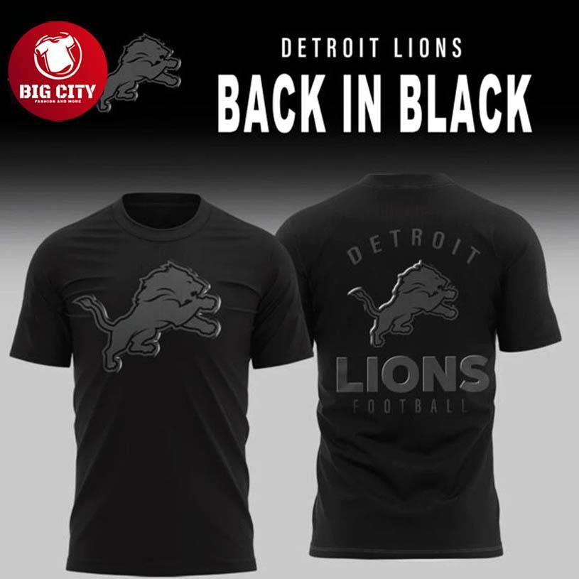Detroit Lions Back In Black 2025 Two Sided Shirt