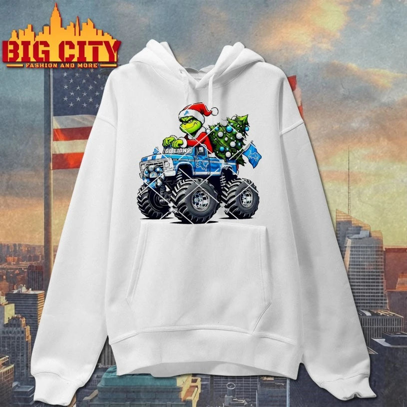 Detroit Lions Grinch Christmas Monster Truck shirt