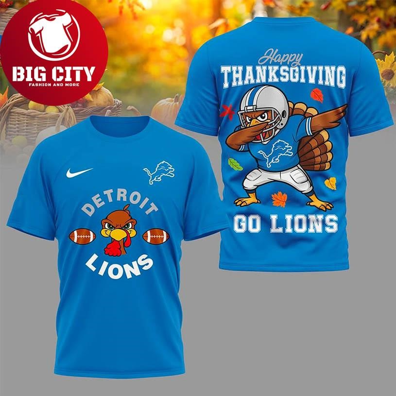 Detroit Lions x Turkey Game Two Sided Shirt