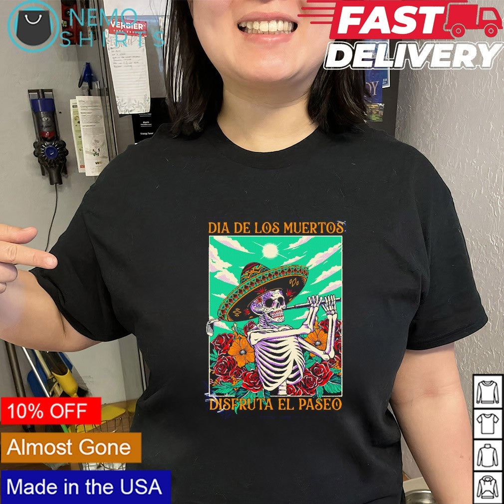 Dia de los muertos disfruta el paseo Dead golfer shirt