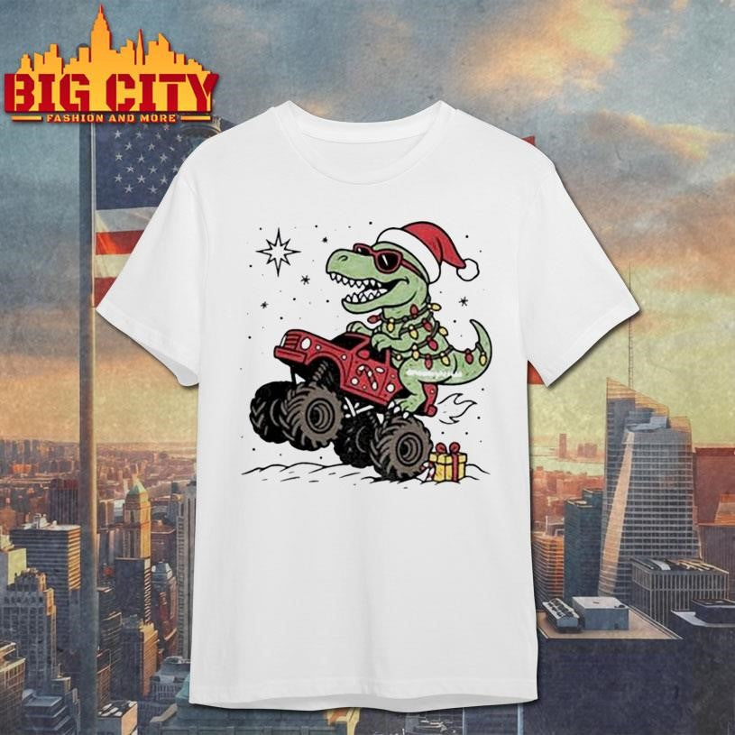 Dinosaur T rex Christmas Monster Truck shirt