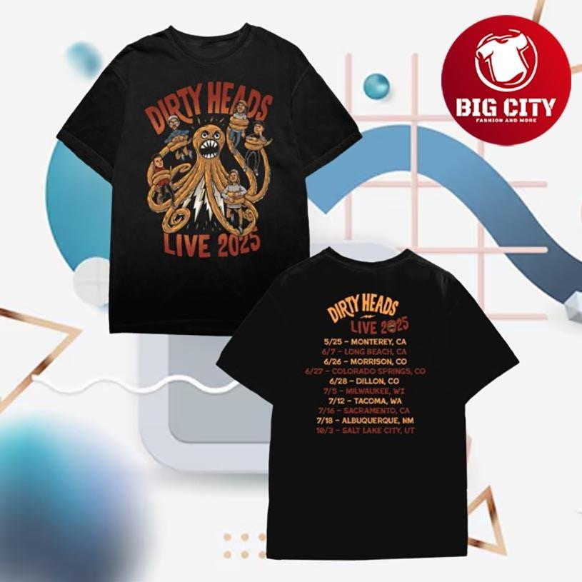 Dirty Heads Live 2025 Tour Two Sided Shirt
