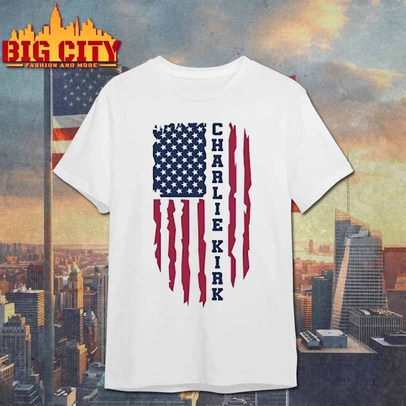 Distressed Flag Charlie Kirk shirt