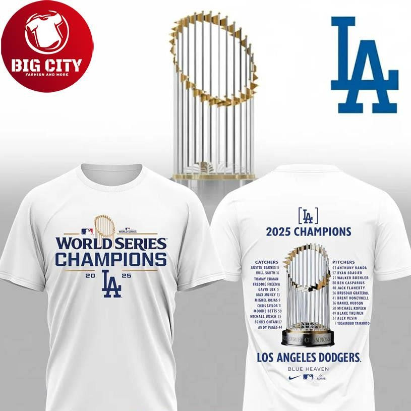 Dodgers Blue Heaven World Series Champions 2024-2025 Two Sided Shirt