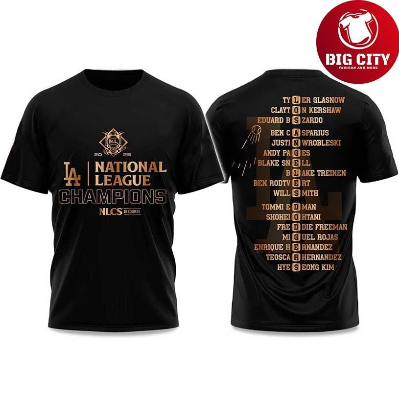 Dodgers National League Champions 2025 Two Sided Shirt