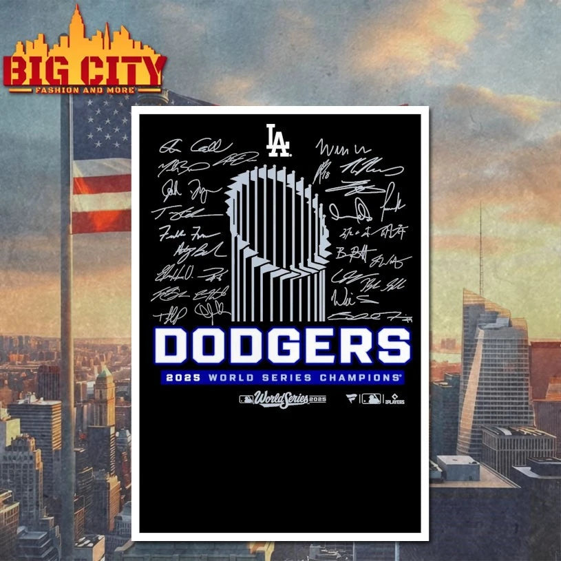 Dodgers World Series 2025 Champions All member signatures shirt