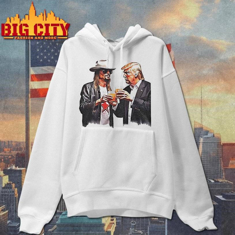 Donald Trump And Kid Rock Drinking Beer Cartoon Shirt