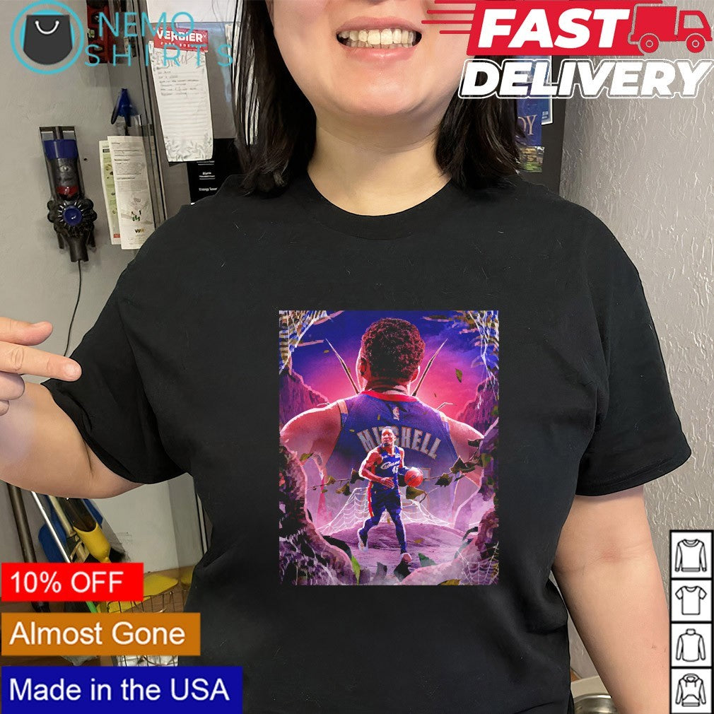 Donovan Mitchell in Spida’s web Cleveland Cavaliers shirt