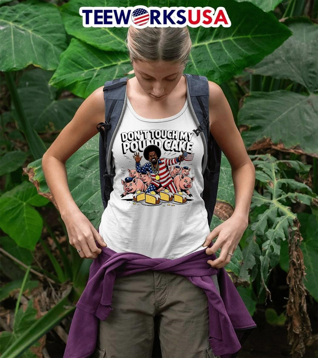 Don’t Touch My Pound Cake American Flag Afro Man Pigs shirt