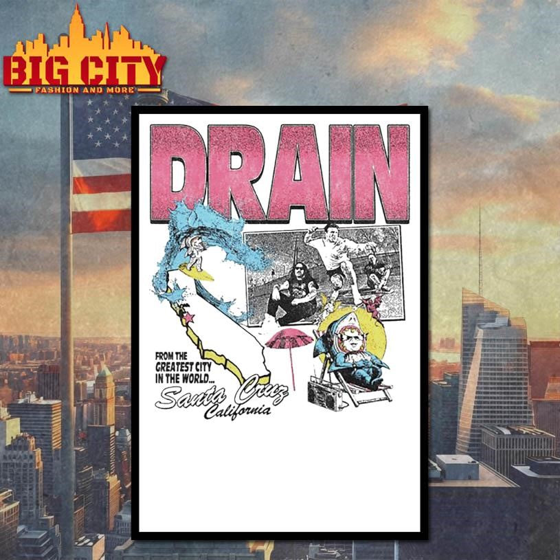 Drain Santa Cruz California 2025 Tour Shirt