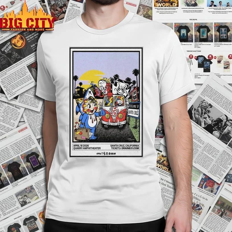 Drain Santa Cruz California Fall Tour 2025 Poster shirt