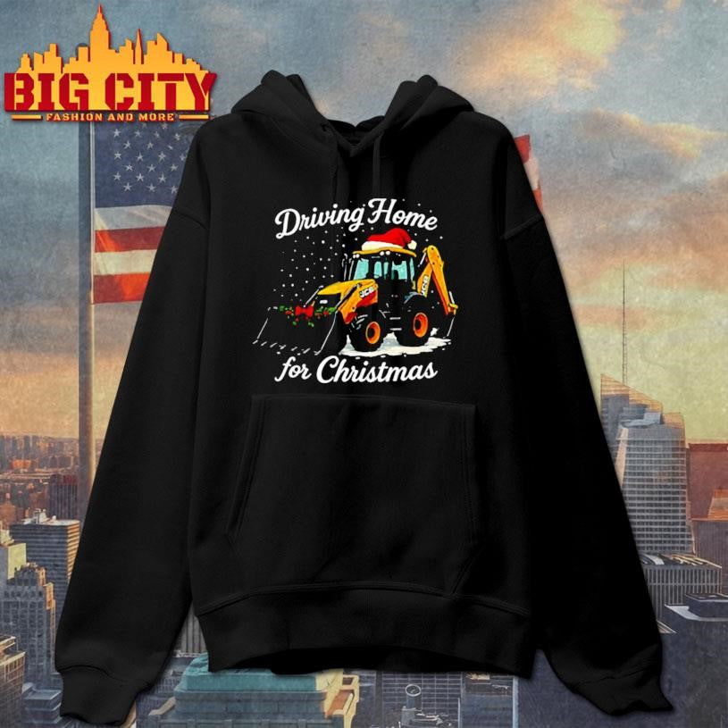 Driving home for Christmas JCB excavator-loader shirt