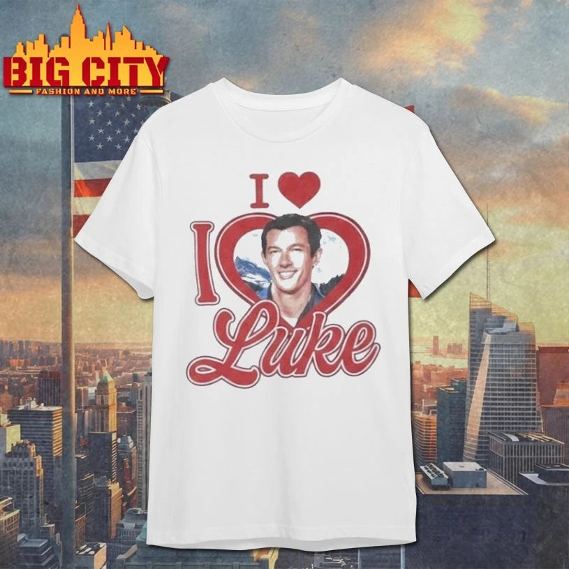 Dua Lipa Callum Turner I Heart Luke shirt