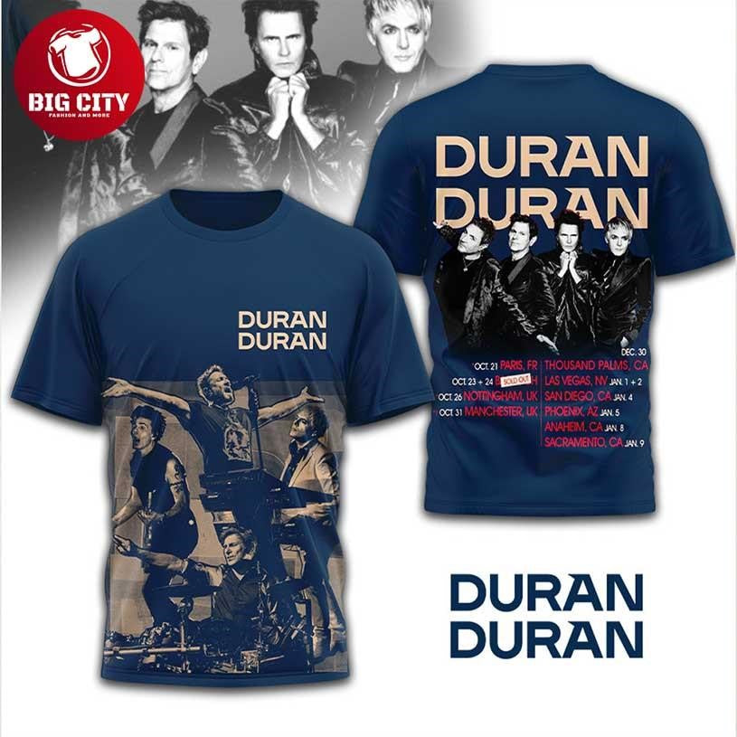 Duran Duran 2025 Tour Dates Shirt Vintage Band Two Sided Shirt