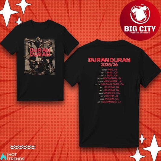 Duran Duran COLLAGE BANDSHOT TOUR 2025-26 New Two Sided Shirt